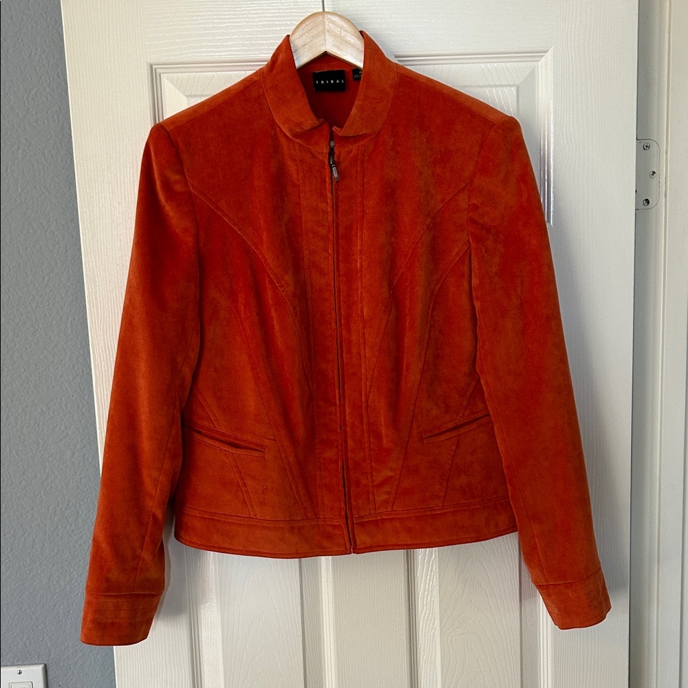 Orange Velvet Women's Jacket‎